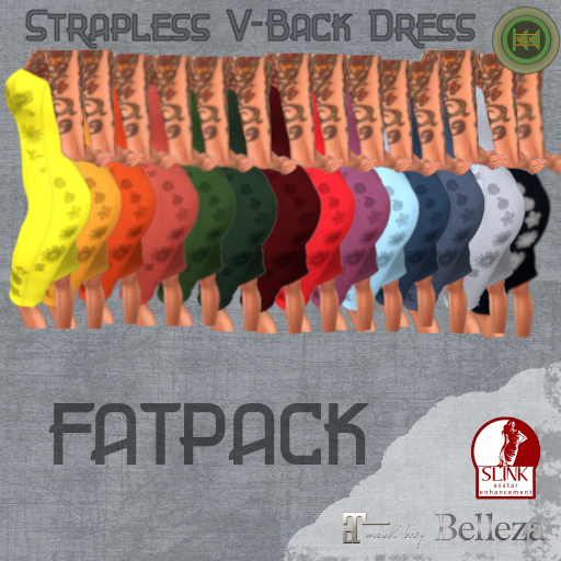 RWD - Strapless V-Back Dress - FATPACK