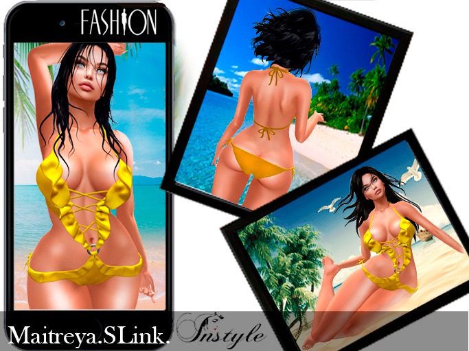 InStyl- Swimsuit-Yellow (Maitreya ,Slink)