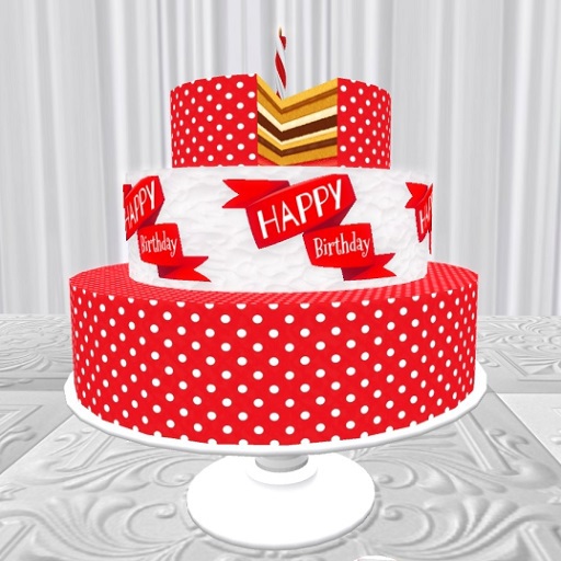 Happy Birthday Day Red Cake