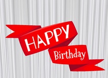 Happy Birthday Red Banner Texture CM