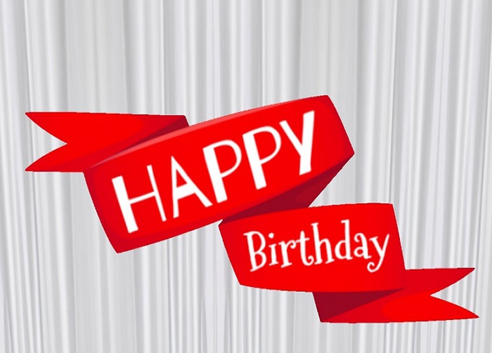 Happy Birthday Red Banner Texture CMT