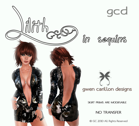 GCD - Lilith in Sequins Mini (Black with Moons)
