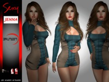 Brunsen! Jenna Sexy Suit Leather Blue + Shoes