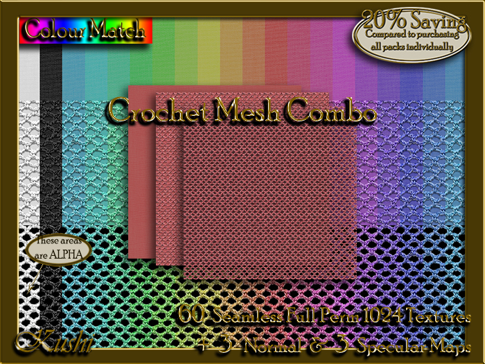 !Kushi! CrochetMeshCOMBO Textures -WearToUnpack