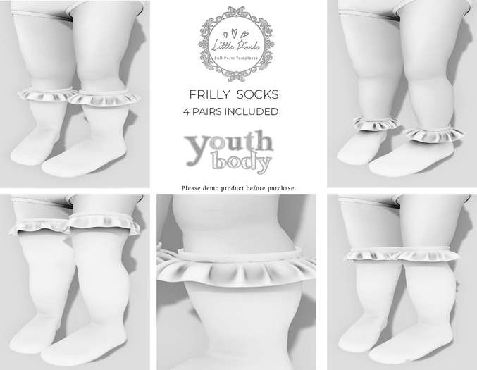 {Little Pixels} Frilly Socks  Youth DEMO