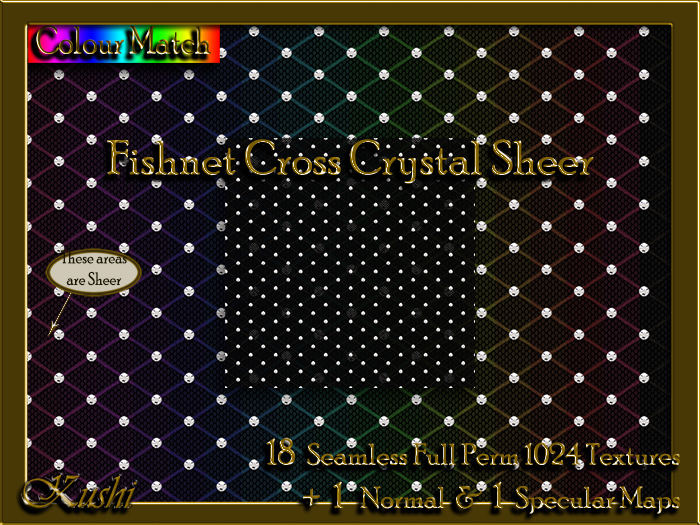 !Kushi! FishnetCrossCrystalSHEER Textures -WearToUnpack