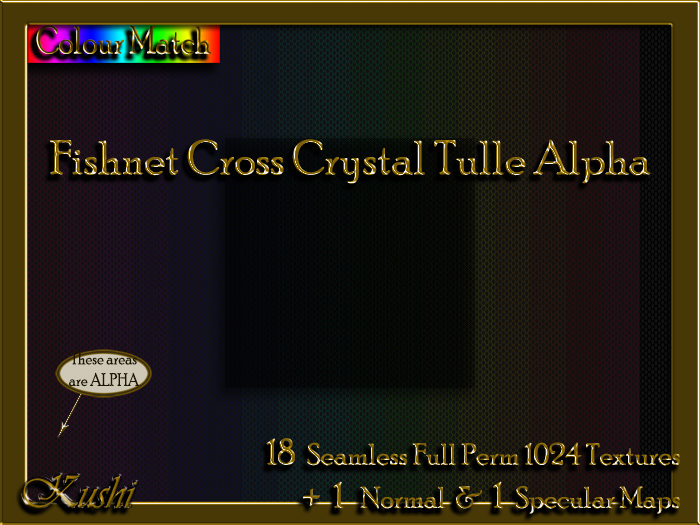 !Kushi! FishnetCrossCrystalTULLEALPHA Textures -WearToUnpack