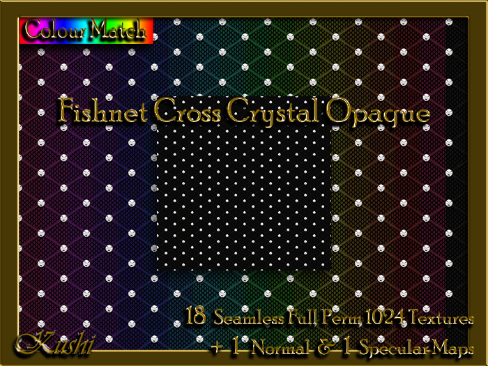 Fishnet Cross Crystal Tulle Opaque Solids Textures