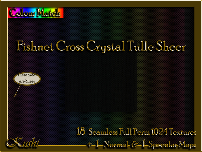 !Kushi! FishnetCrossCrystalTULLESHEER Textures -WearToUnpack
