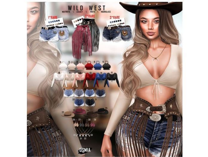 OSMIA - Wild West.Gacha - Denim Shorts - Blue - M - RARE
