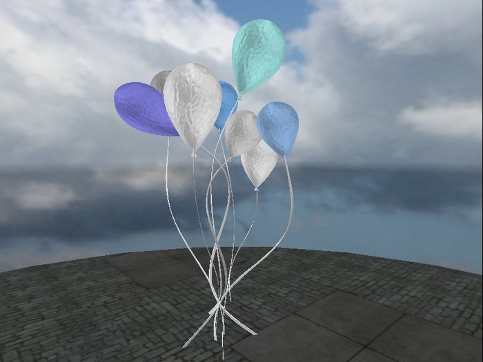 Lower Prim Balloons - Pastel Blue/White -Frosted-(mod/copy)
