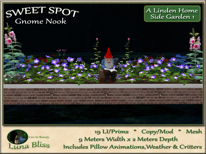 Gnome Nook SWEET SPOT - Side Garden 1 (boxed)