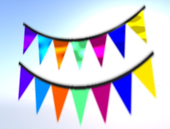 Two Single Multicolor Pennant Business or Party Flags