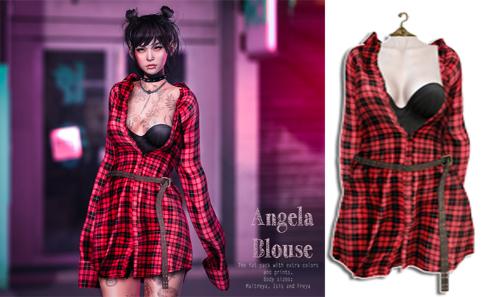 UNA. Angela Blouse RedScuare
