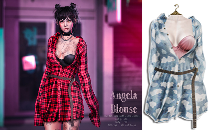 UNA. Angela Blouse Clouds