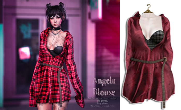 UNA. Angela Blouse Cherry