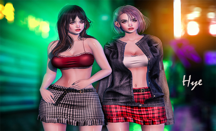 :SK:/:UNA Hye Top&skirt Fatpack