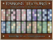 Parkins Textures - Summer Quilt Set - 20x Full Perm Seamless 1024 - Fabric, Clothing, Cloth, Furnishing, Textile, Floral