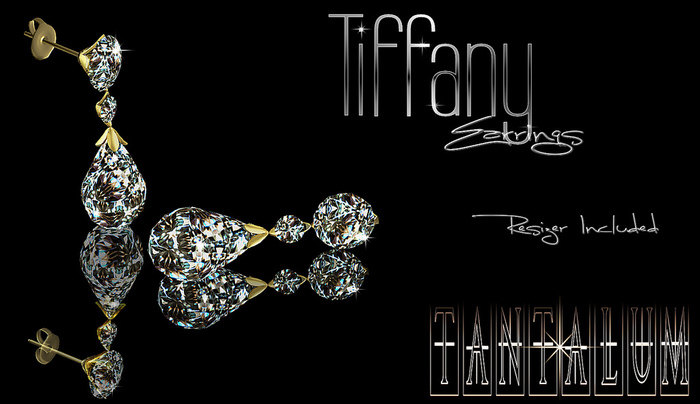 ~Tantalum~ Tiffany Diamond Earrings *.