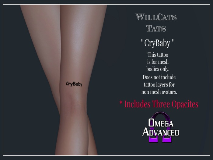 WillCat's Tats " CryBaby " Tattoo