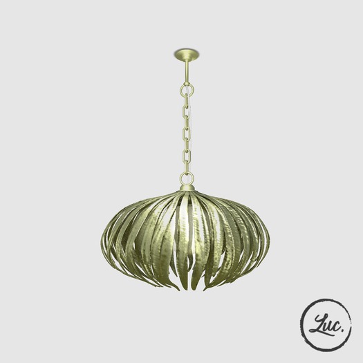 (Luc.) Metallic Fern Lamp, Gold [add]