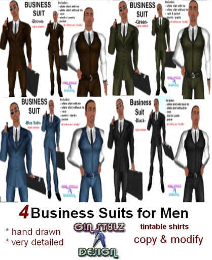 4 Business Suits for Men - fatpack
