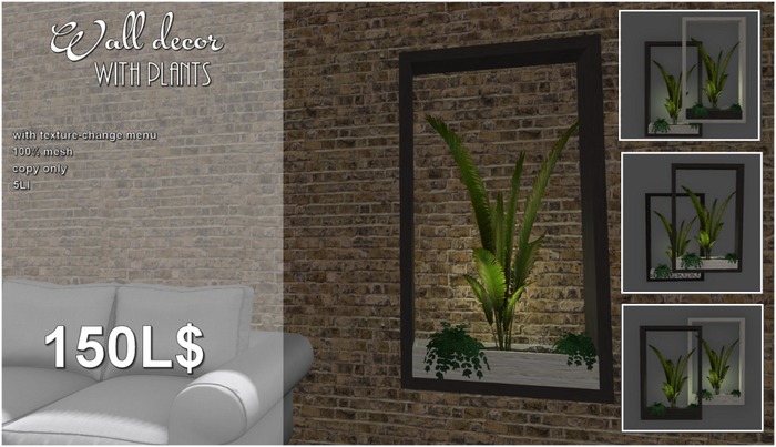 Wall decor with plants