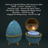 Faberge Egg Birthday Cake Surprise Blue