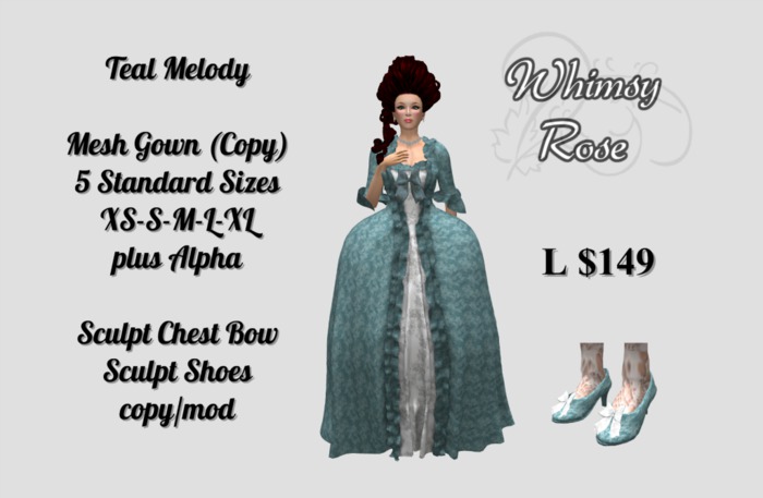 [WR] Teal Melody Gown Robe Francaise