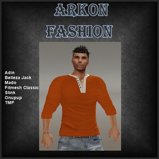 Mens longsleeve shirt Wim orange