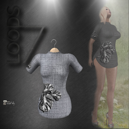 LOODS7 Leaf Dress Grey