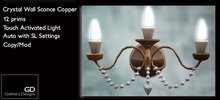 Crystal Wall Sconce by Galthies Designs-Copper