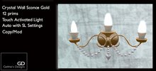 Crystal Wall Sconce by Galthies Designs-Gold