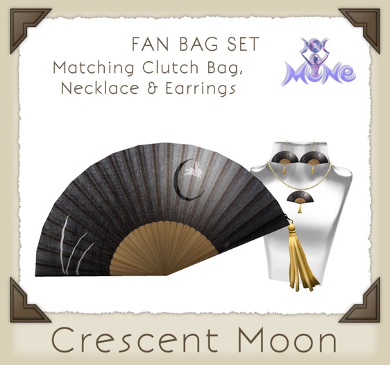 Fan Bag Set ~ Crescent Moon