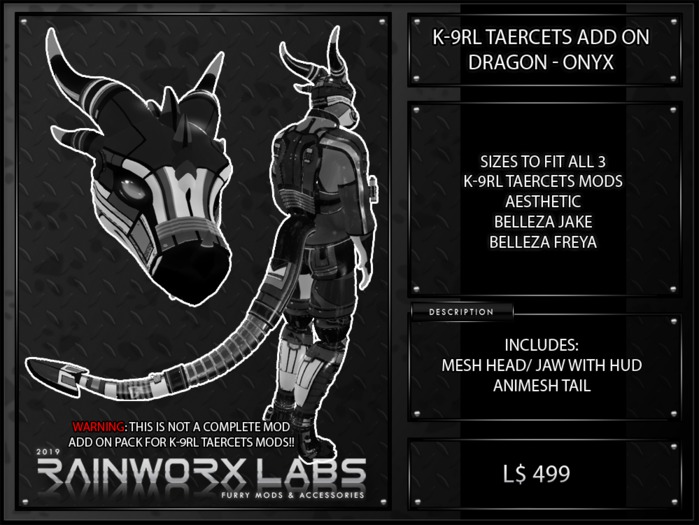 [RL] K-9RL TAERCETS ADD ON - DRAGON - ONYX