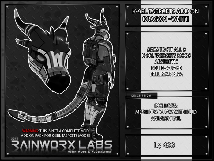 [RL] K-9RL TAERCETS ADD ON - DRAGON - WHITE