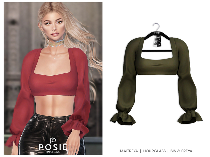 POSIE - Poppy Flare Crop Top .OLIVE