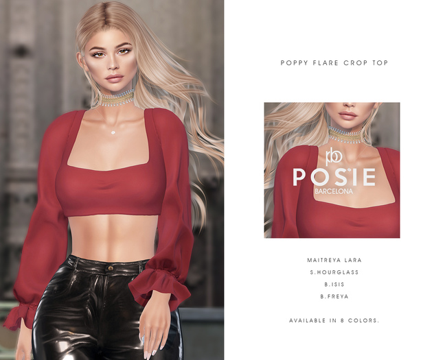 POSIE - Poppy Flare Crop Top .FATPACK