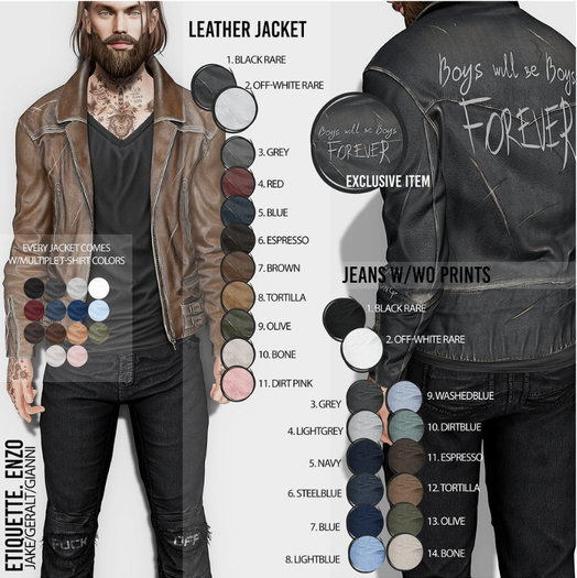 .etiquette. Enzo Leather Jacket Blue