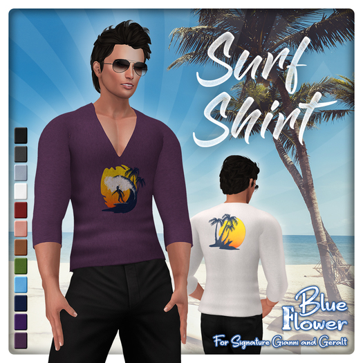 Blue Flower - Surf Shirt - Demo