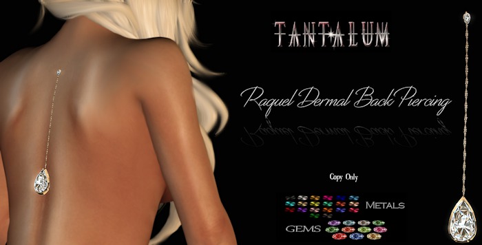 ~Tantalum~ Raquel Dermal Back Chain Piercing*.