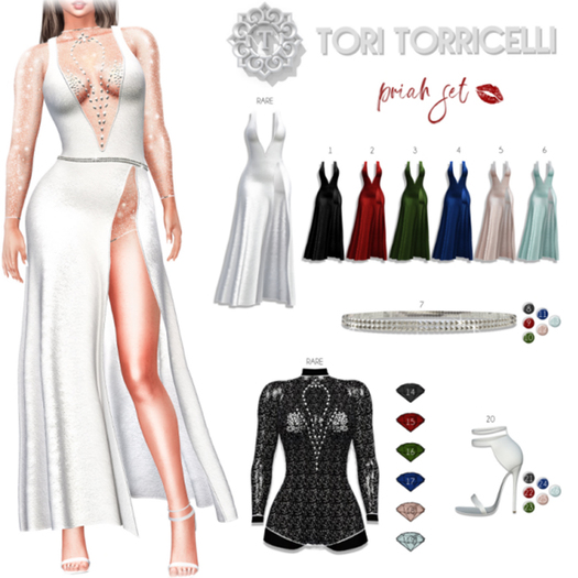 BOX RARE //  TORI TORRICELLI // Priah Set // Gown // White
