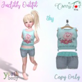 *Cherry Tot* Youth Fitted Judith Outfit Sky (Wear&Click)