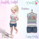 *Cherry Tot* Youth Fitted Judith Outfit Rainbow (Wear&Click)
