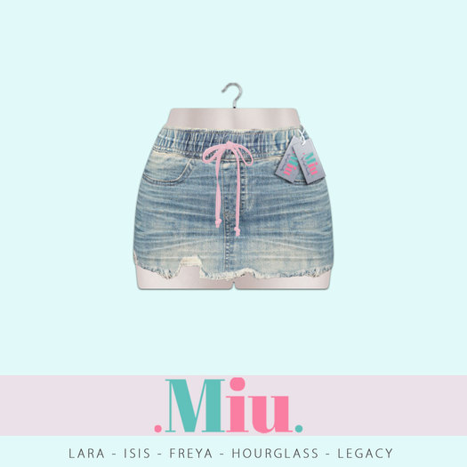 Miu - Ava light blue used denim skirt