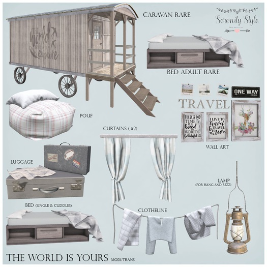 Serenity Style- The World is Yours-- Shepherd hut RARE