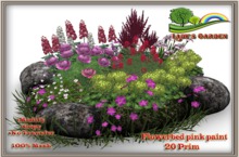 Lady's Garden - Flowerbed pink paint 20 Prim