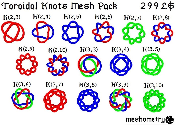 Meshometry Toroidal Knots Mesh Pack