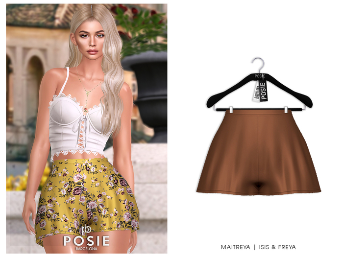 POSIE - Billie Silk Shorts .CAMEL