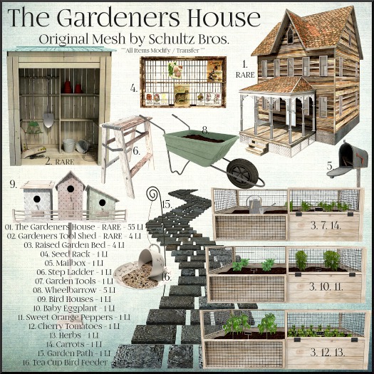 [Schultz Bros.] 02. Gardeners Tool Shed RARE